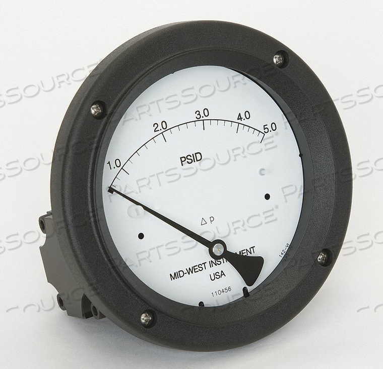 PRESSURE GAUGE 0 TO 5 PSI by Mid-West Instrument PRESSURE GAUGE 0 TO 5 PSI by Mid-West Instrument