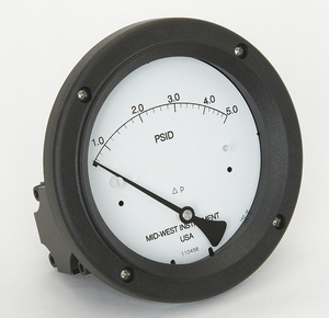PRESSURE GAUGE 0 TO 5 PSI by Mid-West Instrument PRESSURE GAUGE 0 TO 5 PSI by Mid-West Instrument