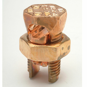 CU MECH. SPLIT BOLT CONN. FOR 2 CONDUCT. RANGE OF EQUAL RUN & TAP:4 SOL.-1/0 STR. by Penn-Union