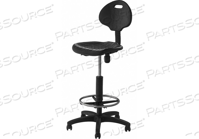TASK CHAIR POLY BLACK 22 TO 32 SEAT HT by National Public Seating