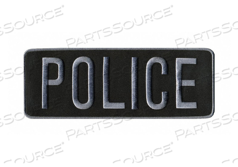EMBRDRD PATCH POLICE DRK GREY ON BLCK by Heros Pride