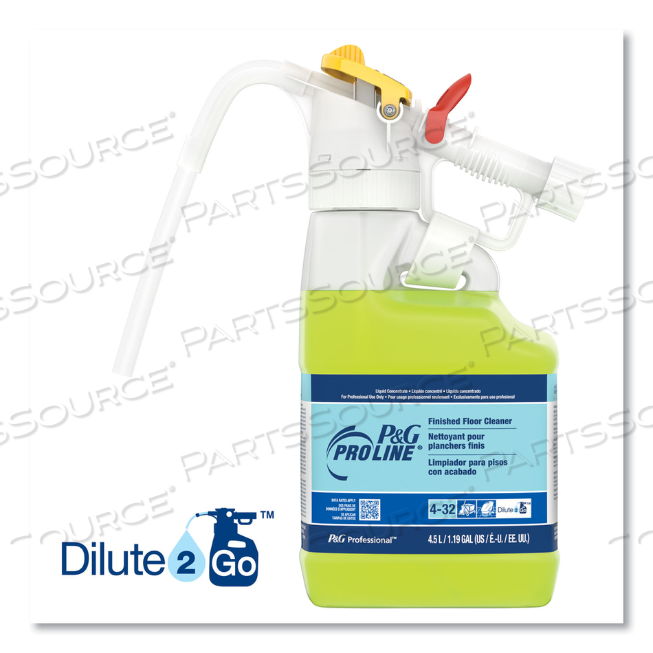 DILUTE 2 GO, P AND G PRO LINE FINISHED FLOOR CLEANER, FRESH SCENT, 4.5 L JUG, 1/CARTON 