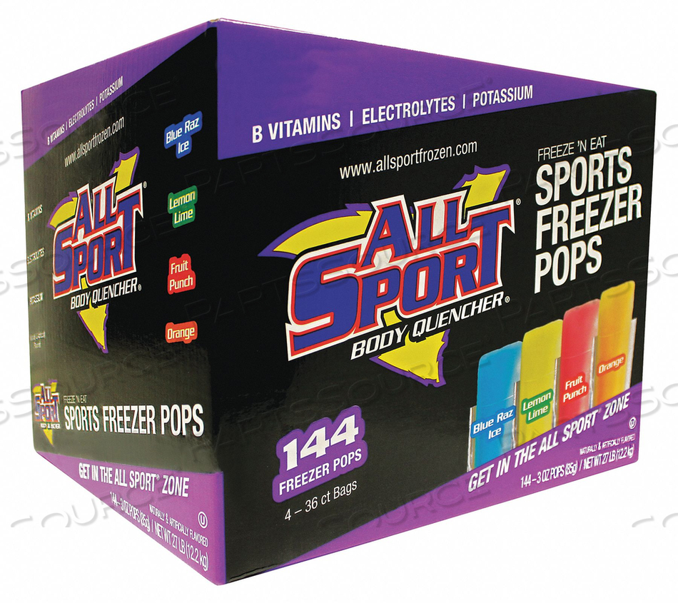 ELECTROLYTE FREEZER POP REGULAR PK144 by All Sport