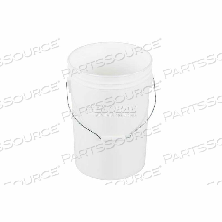 6 GALLON OPEN HEAD PLASTIC PAIL WITH STEEL HANDLE - WHITE by Vestil Manufacturing Corp. 6 GALLON OPEN HEAD PLASTIC PAIL WITH STEEL HANDLE - WHITE by Vestil Manufacturing Corp.