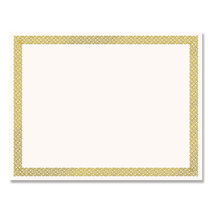 FOIL BORDER CERTIFICATES, 8.5 X 11, IVORY/GOLD WITH BRAIDED GOLD BORDER, 12/PACK by Great Papers