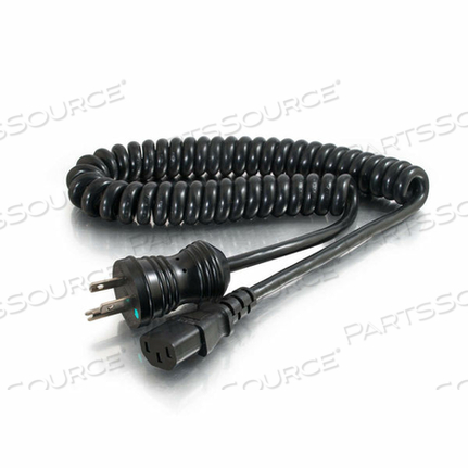 6FT 16AWG HSPTL PC COILED 5-15P-C13 BK by Legrand AV (C2G)