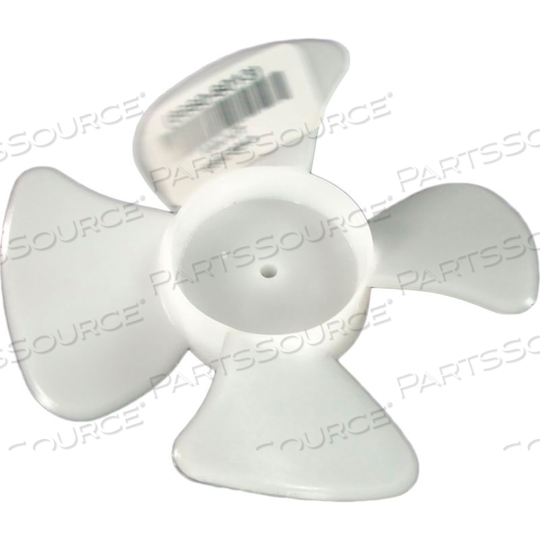 SMALL PLASTIC PUSH-ON FAN BLADE, 4" DIA, CW, 3/16" BORE, 1" BLADE DEPTH, 4 BLADE by Pem Motors