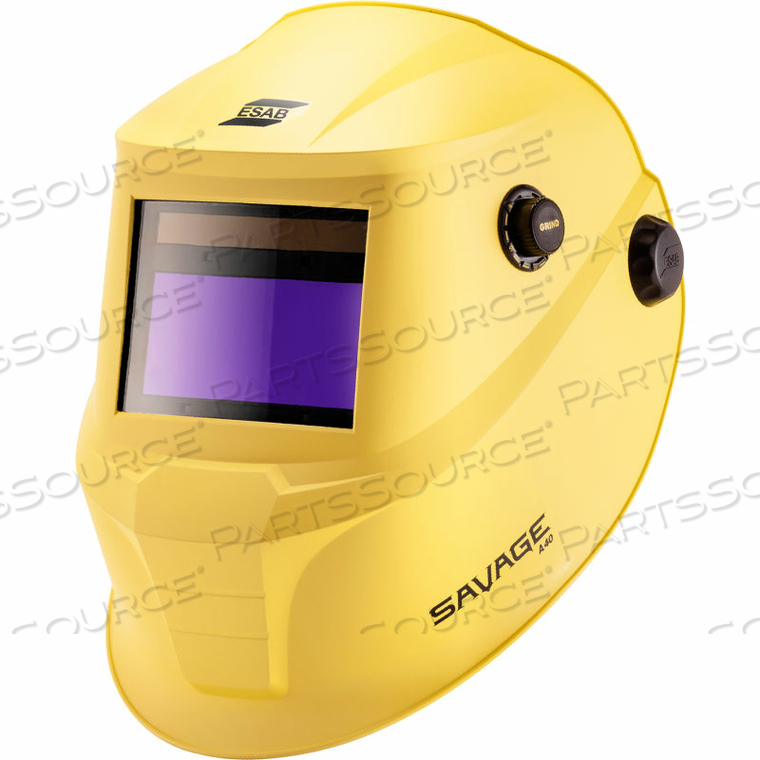 SAVAGE A40 VARIABLE SHADE (9-13) WELDING HELMET, YELLOW, 4 ARC, 3.93" X 1.96" VIEW AREA 