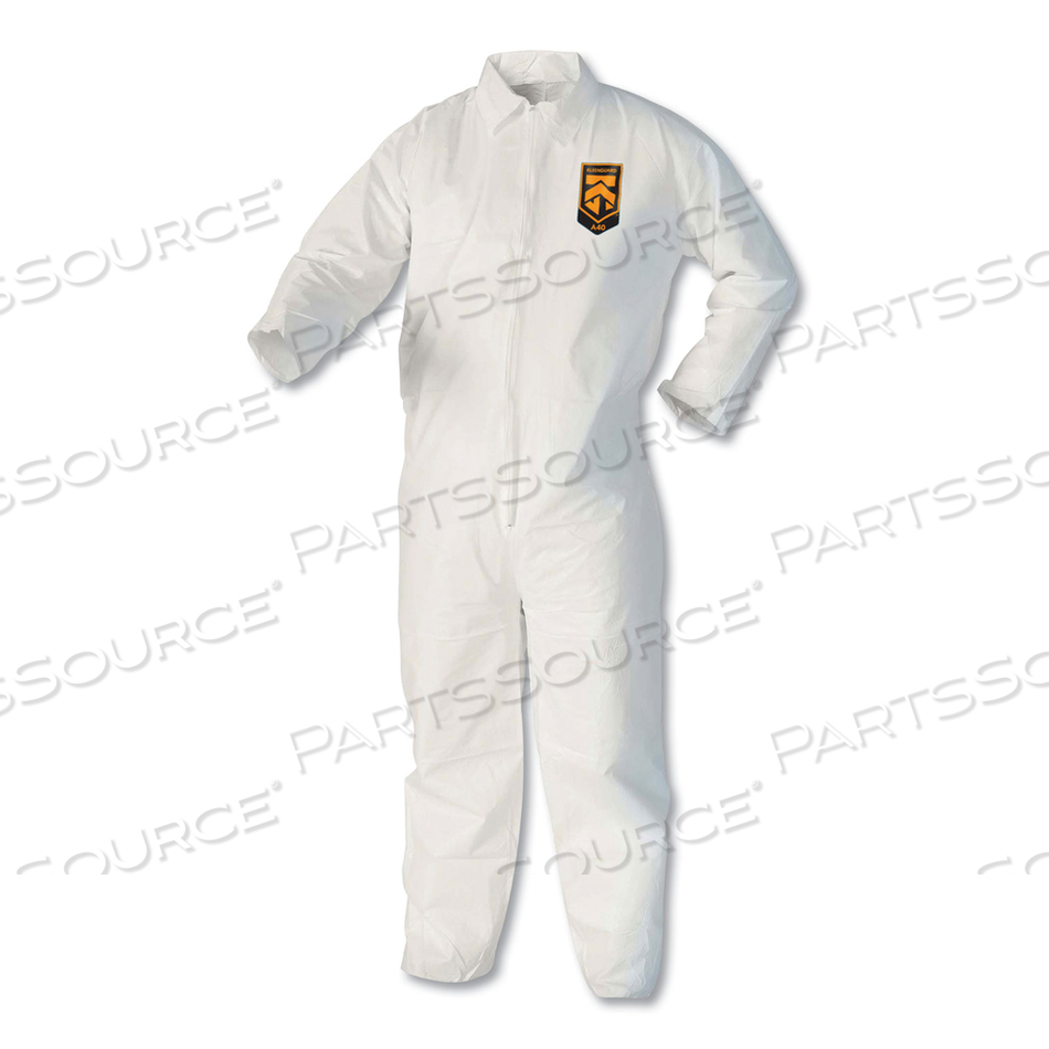 COLLARED COVERALL OPEN WHITE L PK25 by KleenGuard