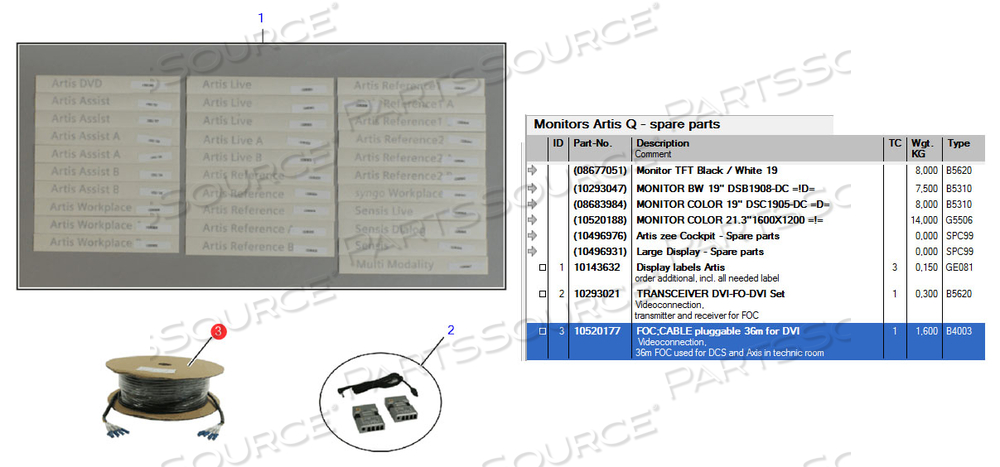 36M PLUGGABLE DVI FIBER OPTIC CABLE by Siemens Medical Solutions