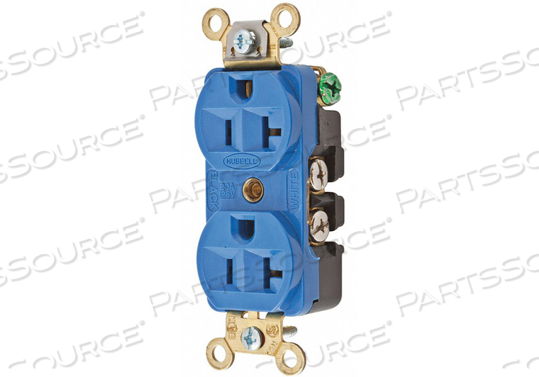 RECEPTACLE BLUE 1.0 HP 3 WIRES NYLON by Hubbell Incorporated, Wiring Device-Kellums