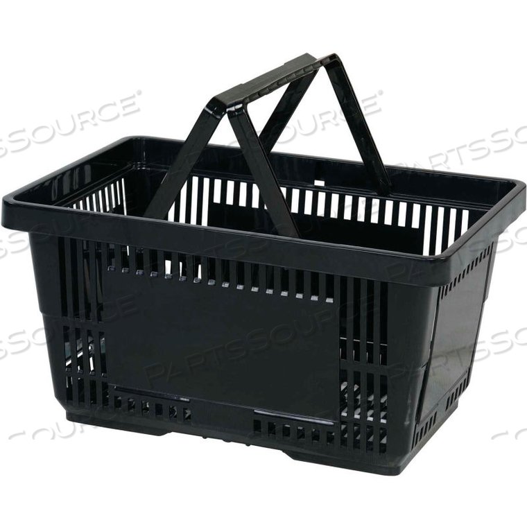 LARGE SHOPPING BASKET WITH PLASTIC HANDLE 33 LITER 19-3/8"L X 13-1/4"W X 10"H BLACK by Good L Corporation