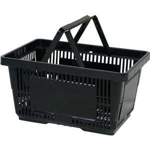 LARGE SHOPPING BASKET WITH PLASTIC HANDLE 33 LITER 19-3/8"L X 13-1/4"W X 10"H BLACK by Good L Corporation LARGE SHOPPING BASKET WITH PLASTIC HANDLE 33 LITER 19-3/8"L X 13-1/4"W X 10"H BLACK by Good L Corporation