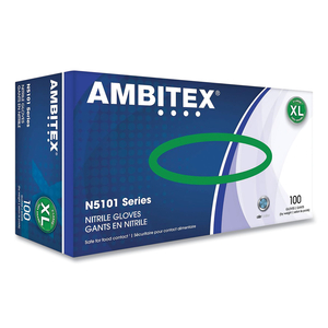 DISPOSABLE GLOVES NITRILE XL BLUE PK100 by Ambitex