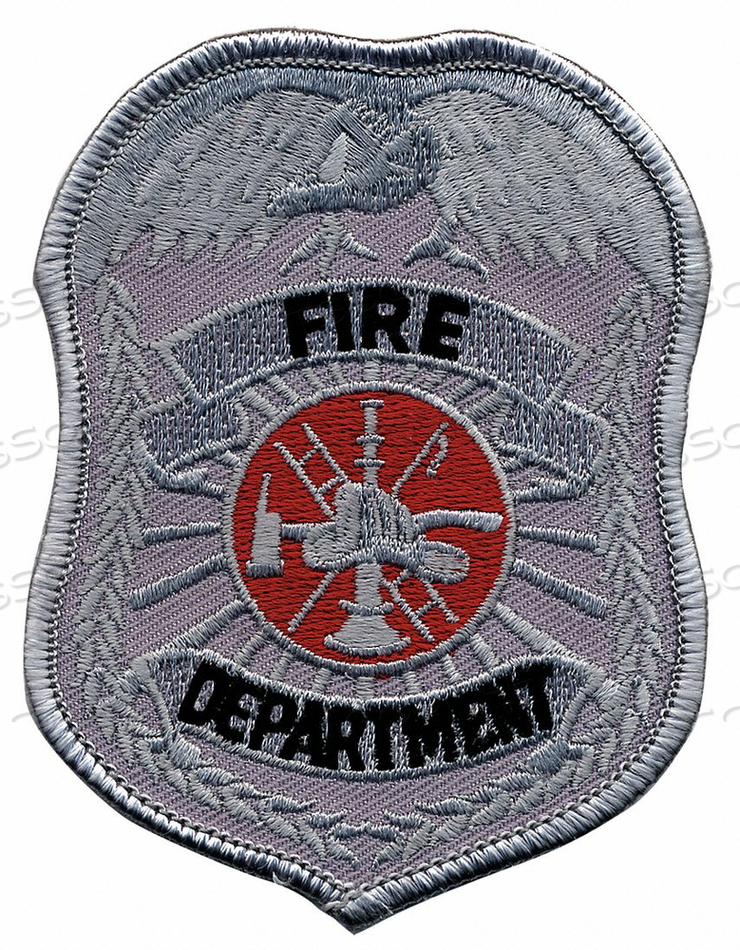 EMBROIDERED PATCH FIRE DEPARTMENT SILVER by Heros Pride EMBROIDERED PATCH FIRE DEPARTMENT SILVER by Heros Pride