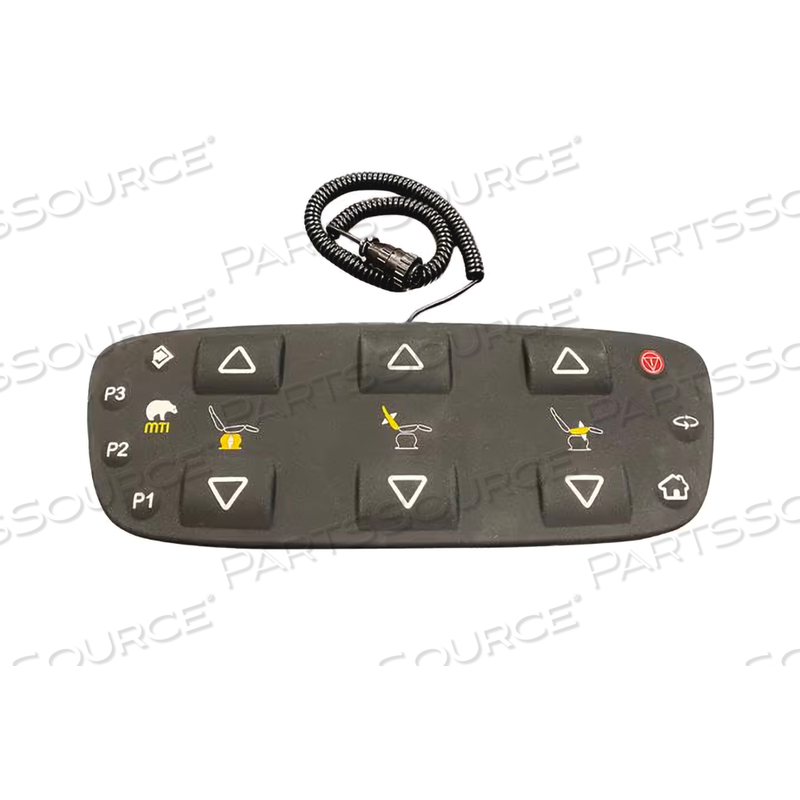 CONTROLLER, 3-FUNCTION (L, B, T), FOOT ACTIVATED, LOW PROFILE, BLACK, RUBBER, PROGRAMMABLE OPERATION TYPE by Medical Technology Industries, Inc. (MTI)