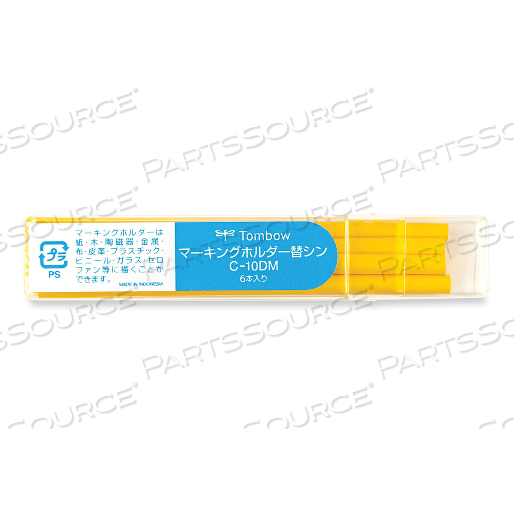 MECHANICAL WAX-BASED MARKING PENCIL REFILLS. 4.4 MM, YELLOW by Tombow
