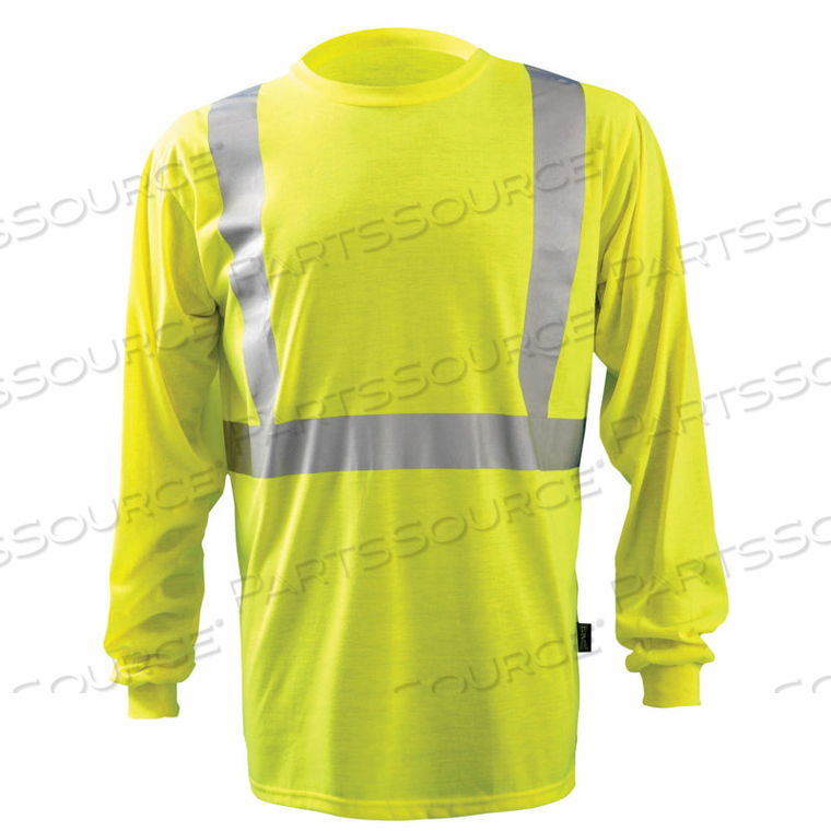 PREMIUM LONG-SLEEVE WICKING T-SHIRT HI-VIS YELLOW, 4XL by Occunomix