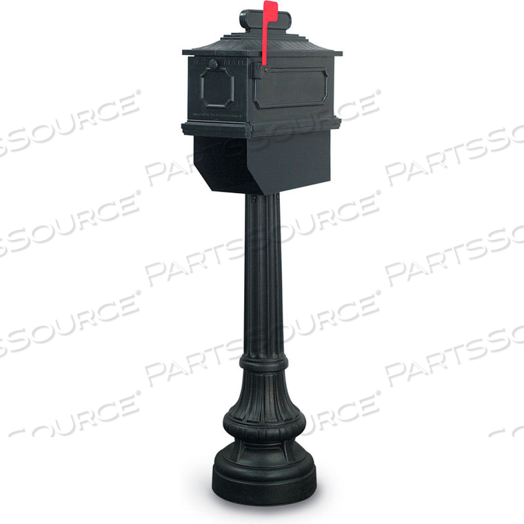 NEWPORT SINGLE RESIDENTIAL MAILBOX & POST N1023734 - BLACK by United Visual Products NEWPORT SINGLE RESIDENTIAL MAILBOX & POST N1023734 - BLACK by United Visual Products