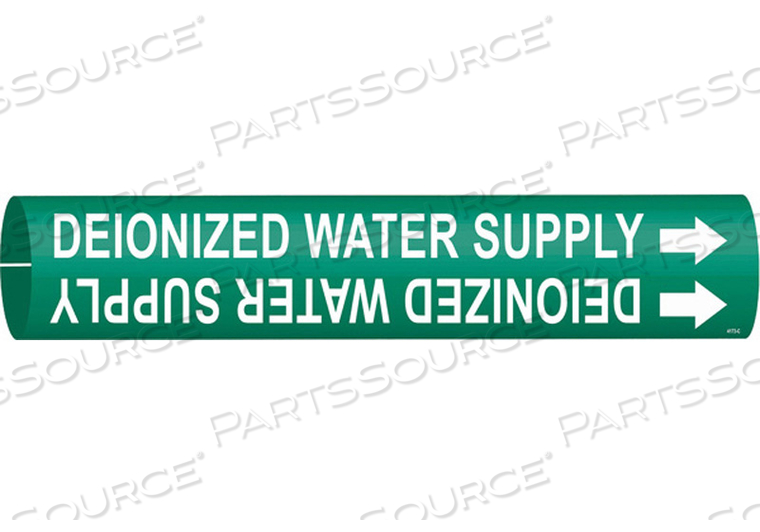 PIPE MARKER DEIONIZED WATER SUPPLY GREEN by Brady Americas PIPE MARKER DEIONIZED WATER SUPPLY GREEN by Brady Americas