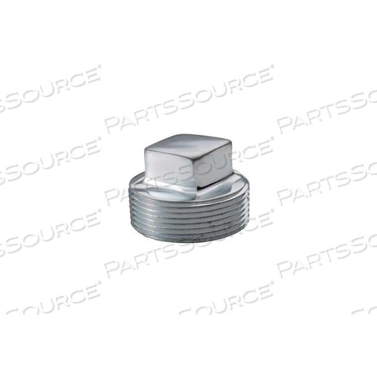 CHROME PLATED BRASS PIPE FITTING 1/2 SQUARE HEAD CORED PLUG NPT MALE 