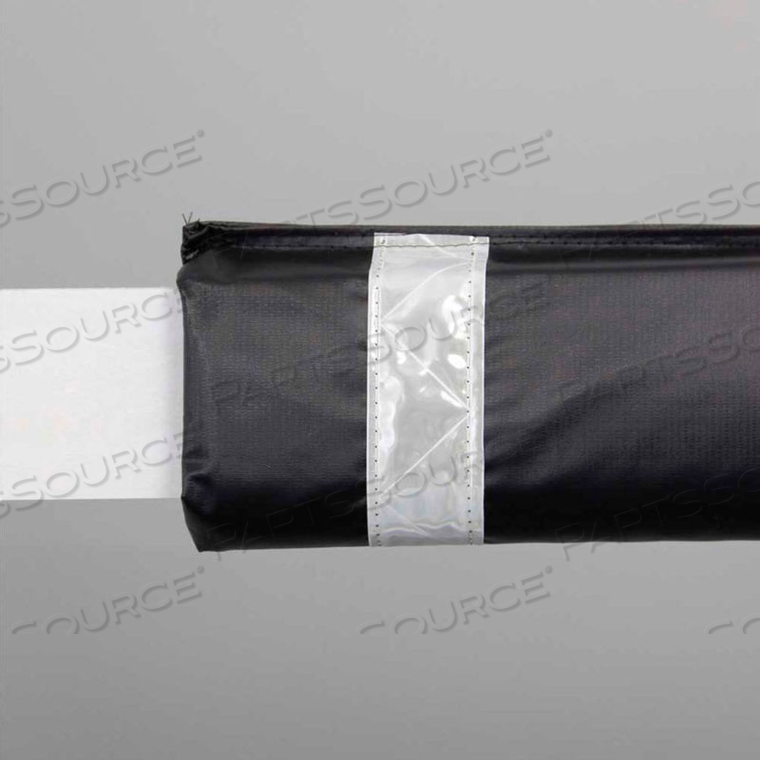 72"W SOFT NYLON GATE ARM COVER - BLACK COVER/WHITE TAPES by Innoplast, Inc