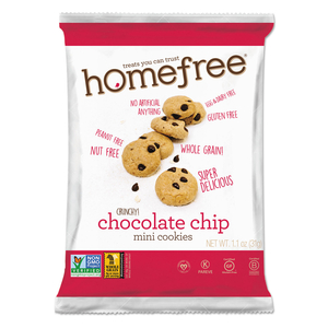 GLUTEN FREE CHOCOLATE CHIP MINI COOKIES, 1.1 OZ PACK, 30/CARTON by Homefree