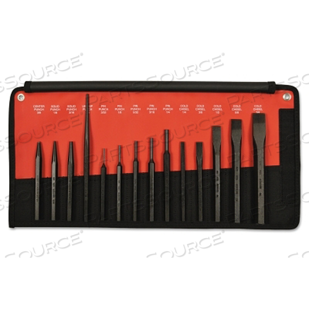 14 PC PUNCH & CHISEL KITS, POINTED/ROUND, ENGLISH by Mayhew