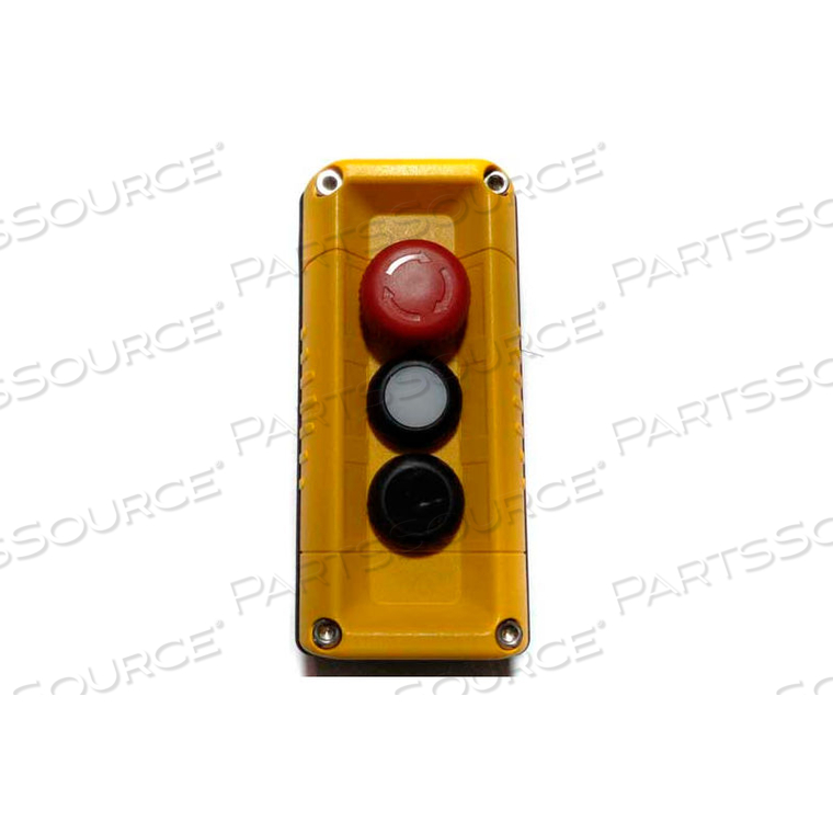 T.E.R., VICTOR WALL MOUNT CONTROL STATION, YELLOW, 3 HOLE, E-STOP + 2 FUNCTION by Springer Controls Co. Inc