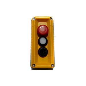 T.E.R., VICTOR WALL MOUNT CONTROL STATION, YELLOW, 3 HOLE, E-STOP + 2 FUNCTION by Springer Controls Co. Inc