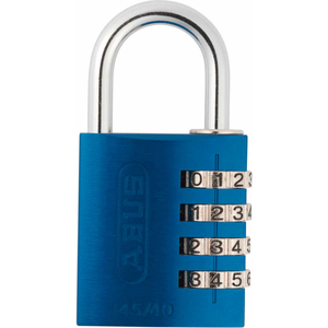 ANODIZED ALUMINUM RESETTABLE 3-DIAL COMBINATION LOCK 145/40 C - BLUE by Abus