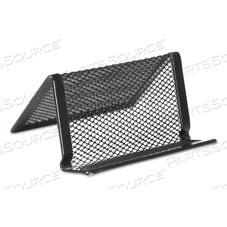 MESH METAL BUSINESS CARD HOLDER, HOLDS 50 2.25 X 4 CARDS, 3.78 X 3.38 X 2.13, BLACK by Universal