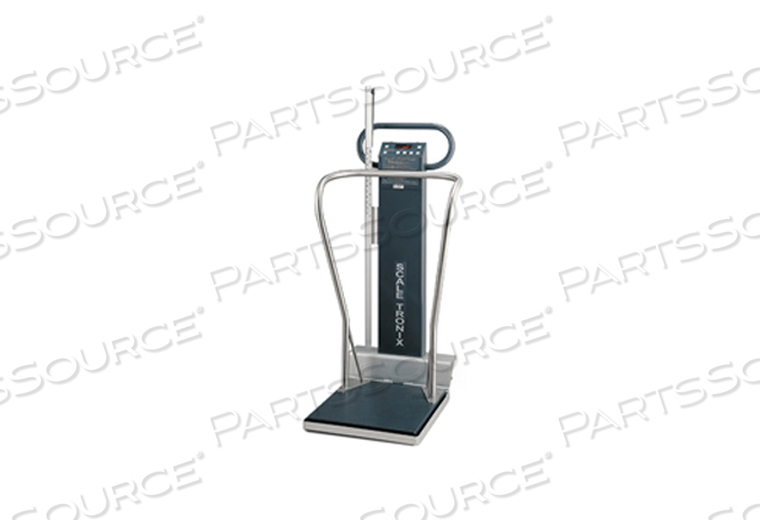 MOBILE STAND-ON SCALE, 880 LB/400 KG, STANDARD WEIGHT (LB/KG) (X), PRINTER (P) AND POWER ADAPTER WITH HOSPITAL-GRADE PLUG (B) by Scale-Tronix