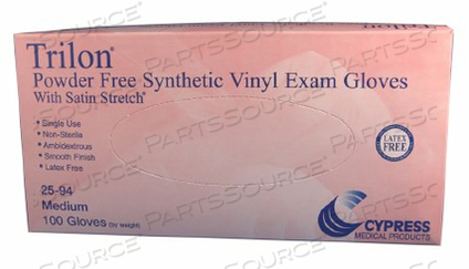 TRILON® VINYL STANDARD CUFF LENGTH EXAM GLOVE, SMALL, CLEAR (100 PER BOX) by McKesson