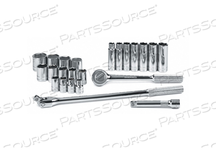 SOCKET WRENCH SET SAE 1/2 IN DR 23 PC 