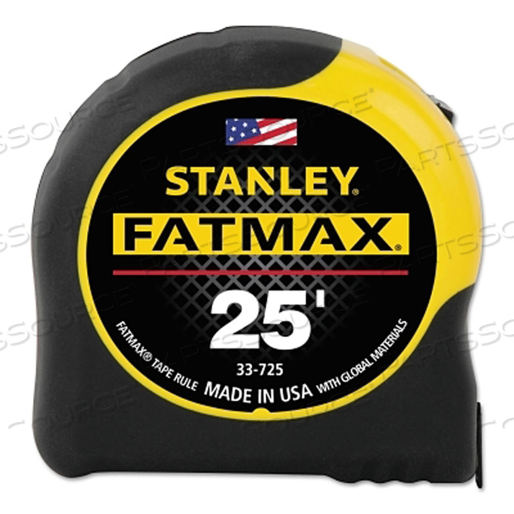 33-725 STANLEY FATMAX TAPE MEASURE,BLADEARMOR COATED,TOP FORWARD,1-1/4" BLADE WIDTH,L 25' by Stanley 33-725 STANLEY FATMAX TAPE MEASURE,BLADEARMOR COATED,TOP FORWARD,1-1/4" BLADE WIDTH,L 25' by Stanley