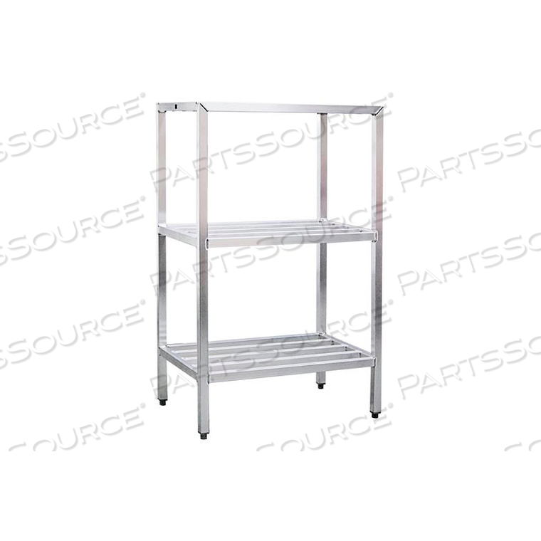 ALUMINUM HEAVY DUTY 3-SHELF RACK, 24"W X 60"H X 72"L by New Age Industries