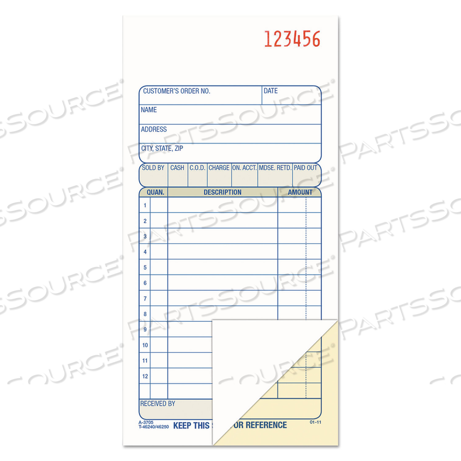 2-PART SALES BOOK, 12 LINES, TWO-PART CARBON, 3.38 X 6.69, 50 FORMS TOTAL by Adams 2-PART SALES BOOK, 12 LINES, TWO-PART CARBON, 3.38 X 6.69, 50 FORMS TOTAL by Adams
