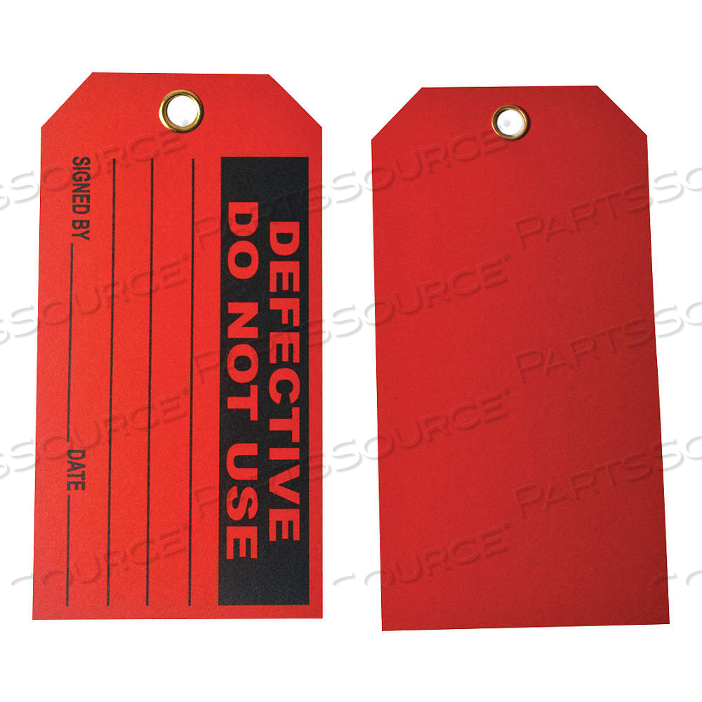 DO NOT USE TAG, 3 IN WD, 5 3/4 IN HT, RED, RECTANGLE, POLYESTER, INDOOR, ENGLISH by Approved Vendor