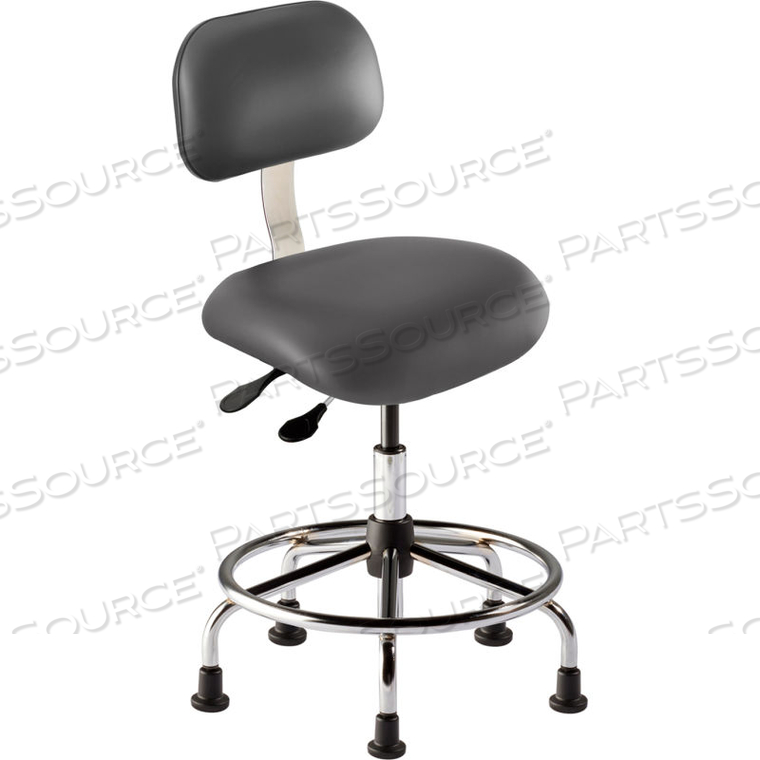 MANAGER CHAIR MULTIFUNCTIONAL CONTROL- HEIGHT 21 - 28" - BLUE VINYL - CHROME FRAME 