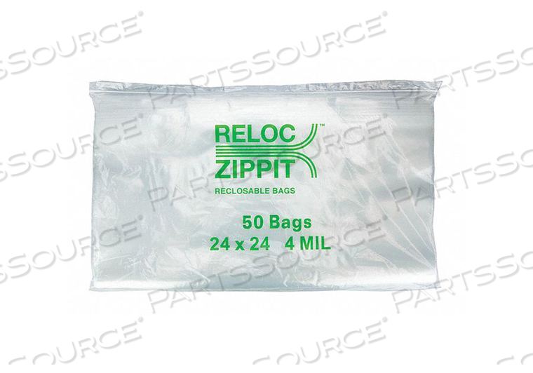 RECLOSABLE BAG STANDARD LDPE SEAL PK200 by Reloc Zippit