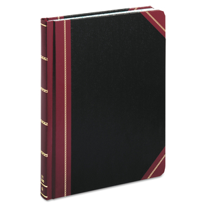 EXTRA-DURABLE BOUND BOOK, SINGLE-PAGE RECORD-RULE FORMAT, BLACK/MAROON/GOLD COVER, 10.13 X 7.78 SHEETS, 300 SHEETS/BOOK by Boorum & Pease