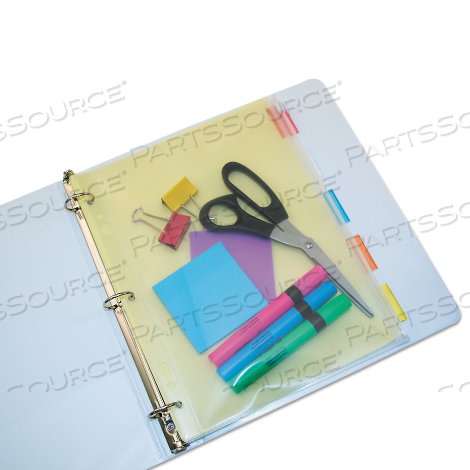 ZIP-ALL RING BINDER POCKET, 8.5 X 11, CLEAR by Angler's