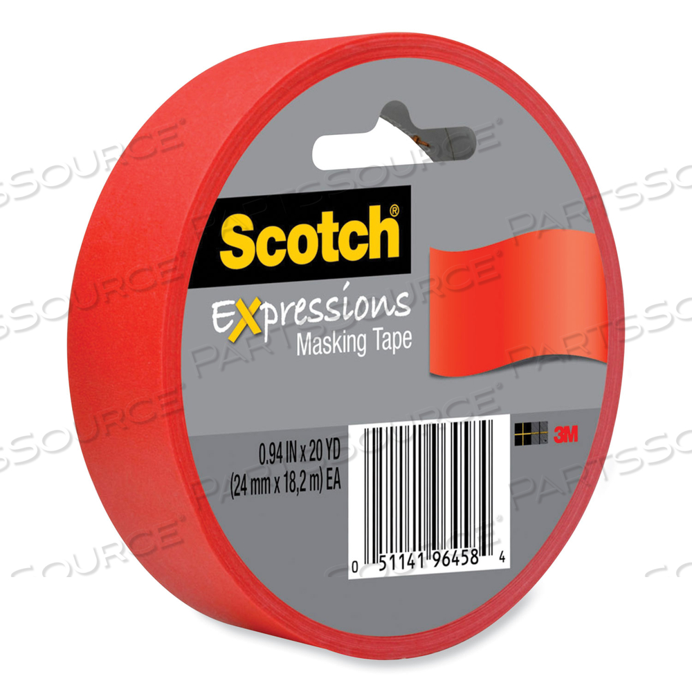 EXPRESSIONS MASKING TAPE, 3" CORE, 0.94" X 20 YDS, PRIMARY RED by 3M Consumer
