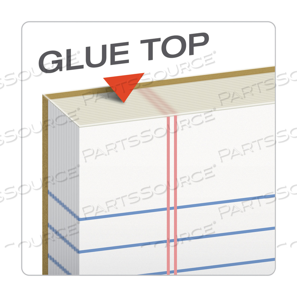 "THE LEGAL PAD" GLUE TOP PADS, WIDE/LEGAL RULE, 50 WHITE 8.5 X 11 SHEETS by Tops