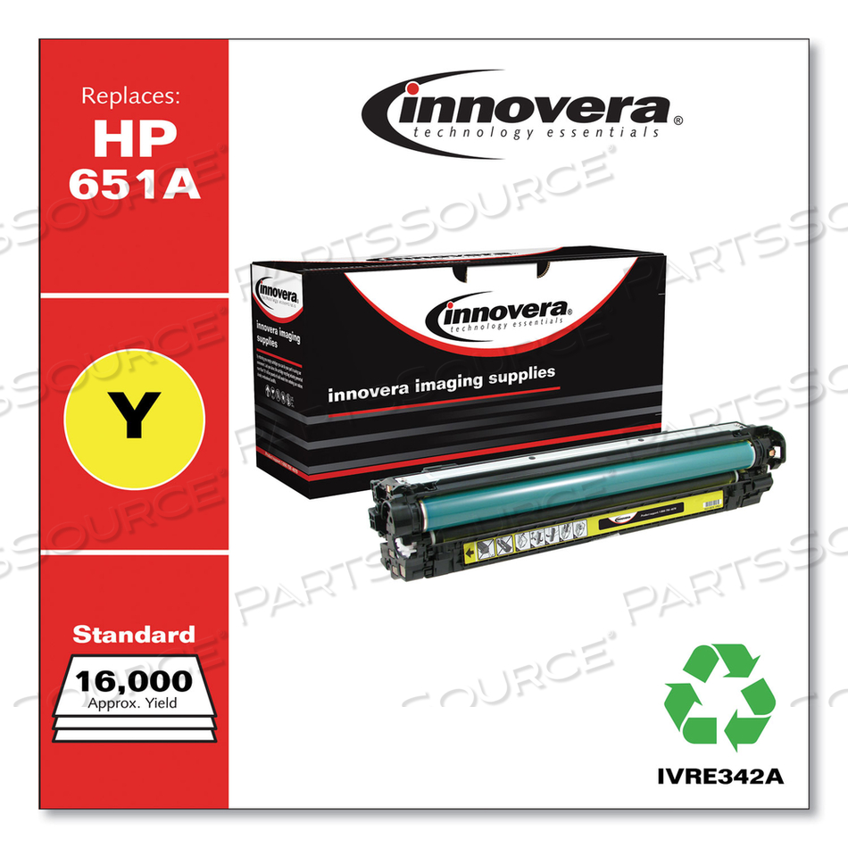 REMANUFACTURED YELLOW TONER, REPLACEMENT FOR 651A (CE342A), 13,500 PAGE-YIELD 