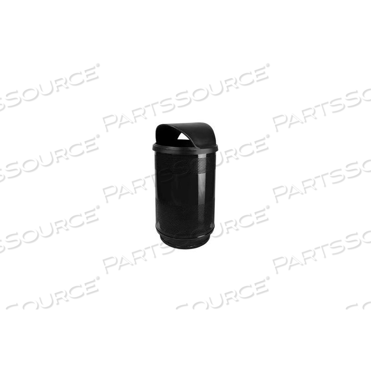 PERFORATED STADIUM SERIES TRASH CONTAINER W/HOOD TOP - 55 GALLON BLACK by Witt Company PERFORATED STADIUM SERIES TRASH CONTAINER W/HOOD TOP - 55 GALLON BLACK by Witt Company