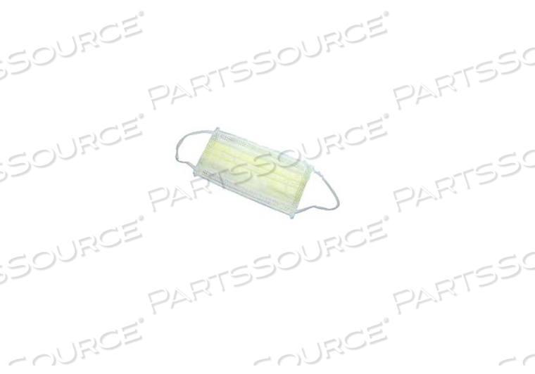ISOLATION MASK, YELLOW WITH EAR LOOPS, PLEATED by Concordance Healthcare Solutions