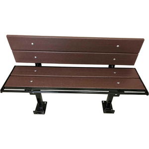 5-FT.COMPOSITE LUMBER SEATING WITH STEEL FRAME, WITH BACKREST - CHOCOLATE BROWN by Prisoner Bench LLC