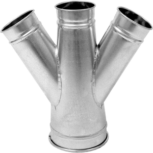 QF DOUBLE BRANCH 30 DEGREE 14-14-14-14, 14" DIA, GALVANIZED STEEL by Nordfab LLC QF DOUBLE BRANCH 30 DEGREE 14-14-14-14, 14" DIA, GALVANIZED STEEL by Nordfab LLC